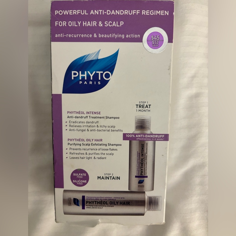 PHYTO Powerful Anti-dandruff Regimen Treatment Set for‎ Oily Hair & Scalp